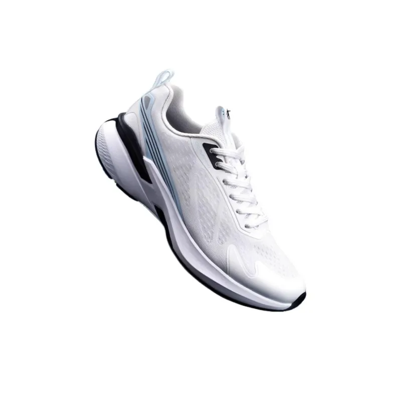 QIAODAN Cushioning Lightweight Low Top Running Shoes Men's White Blue-1