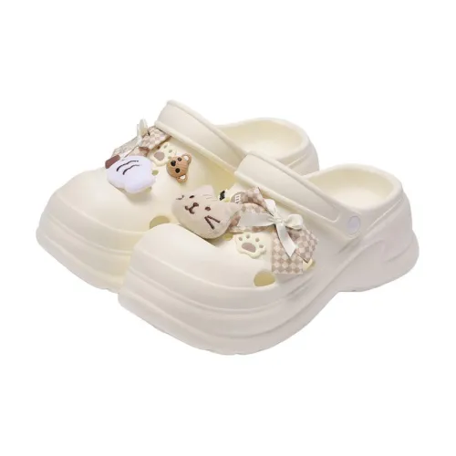 MINISO Summer High Heel Platform Women's Squashy And Bouncy Feeling Cartoon Cute Closed Toe Slippers