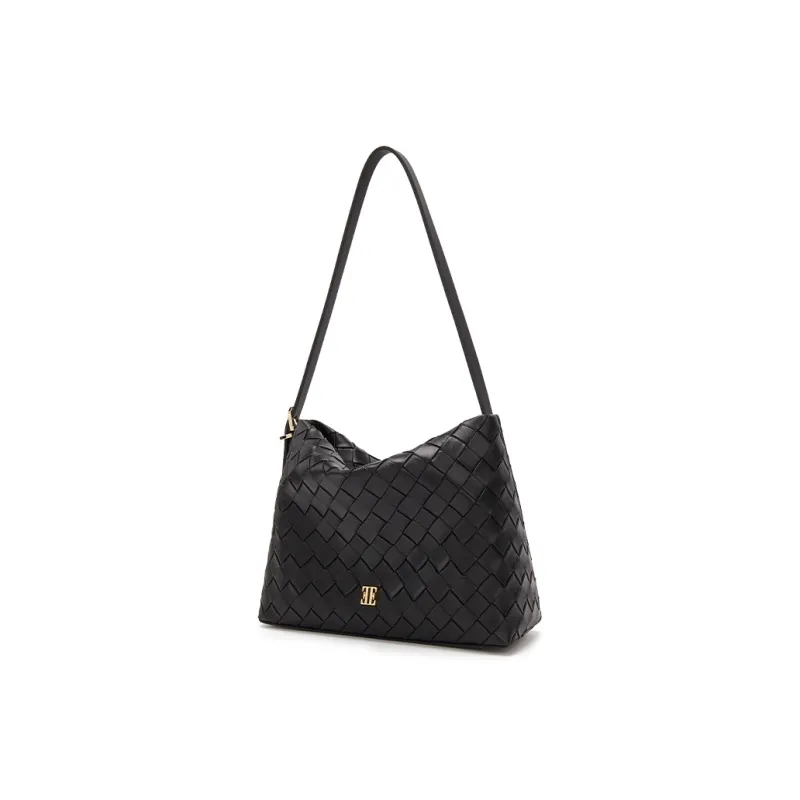 ELLE Synthetic Leather Shoulder Bag Regular Women's White/Black-6