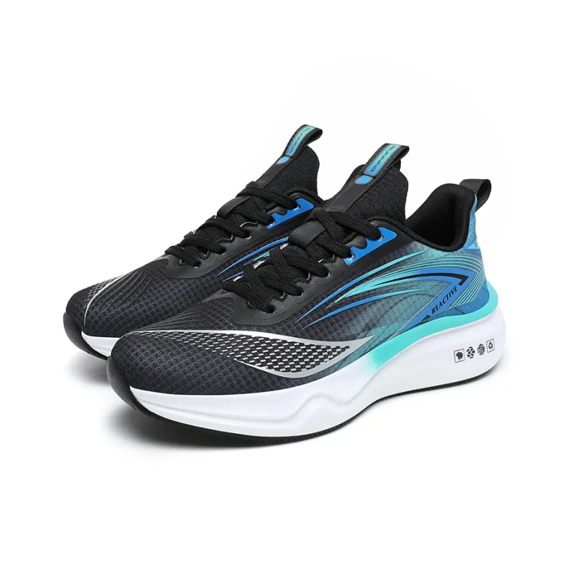 Gaius Durant Non slip, Wear resistant, Impact resistant Low Top Running Shoes Men's Black Lake Blue-2