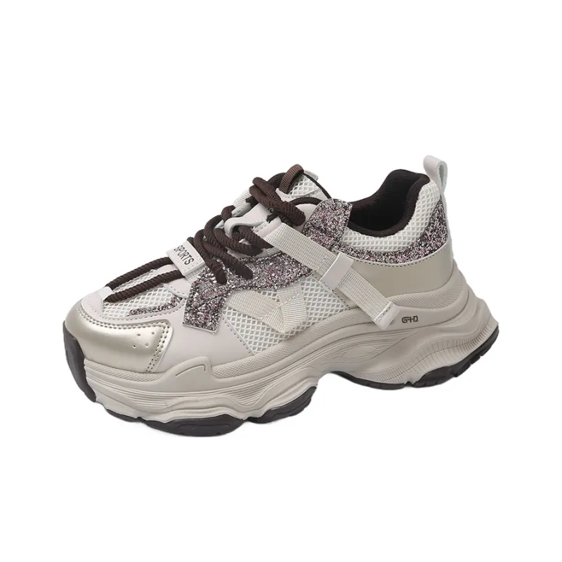 Kung Fu Partners Slip Resistant, Abrasion Resistant, Breathable Low Top Chunky Sneakers Women's-4