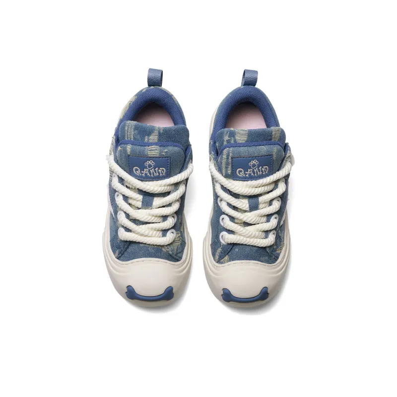 Q AND Slip Resistant Height Increasing Low Top Skateboard Shoes Women's Blue-3