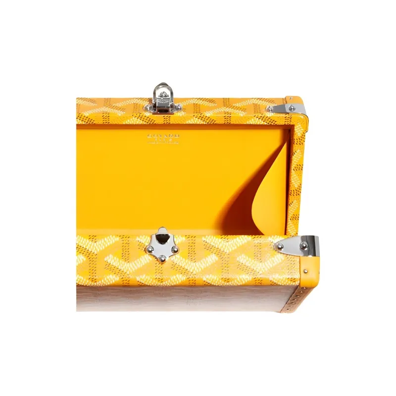 GOYARD Minaudière Trunk Canvas Crossbody Bag Women's Yellow-5