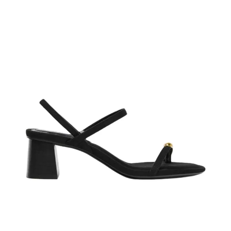 ZARA One Strap Sandals 6cm Women's Black-1