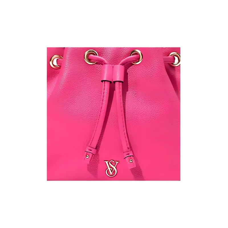 Victoria's Secret PU Bucket Bag, Shoulder Bag Medium Size Women's Pink/Silver-2