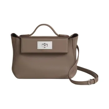 HERMES 24/24 Swift Calfskin Shoulder Bag, Crossbody Bag, Handbag Women's Elephant Gray & Ebony