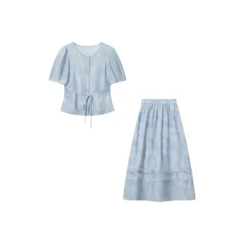 THE SEA LIFE Two Piece Skirt Sets Women's Sunny Mountain Blue