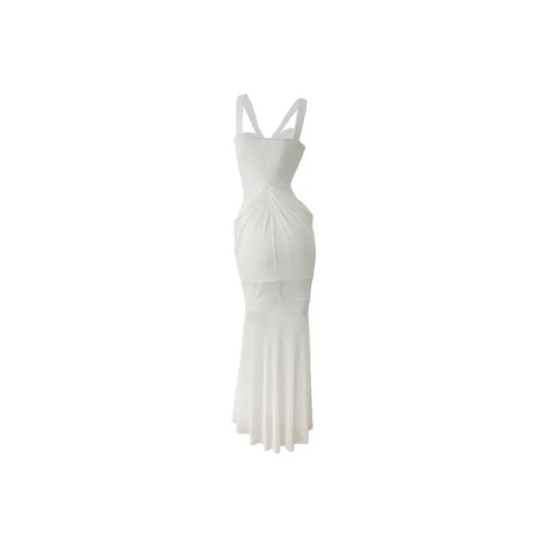 Mu Xiao Xin Slip Dresses Women's White-1