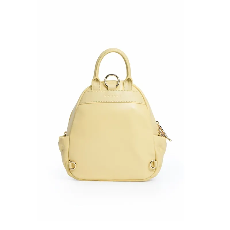 Karkki Sheepskin Backpack Women's Vanilla Yellow-3