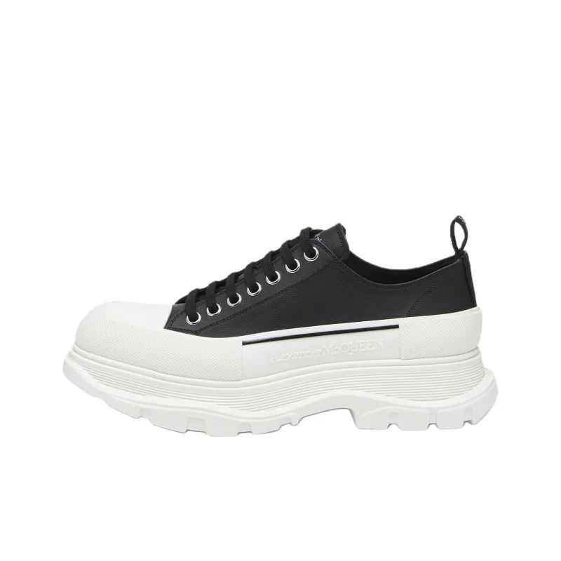 Alexander McQueen Tread Slick Low Top Canvas Shoes Men's Black-0