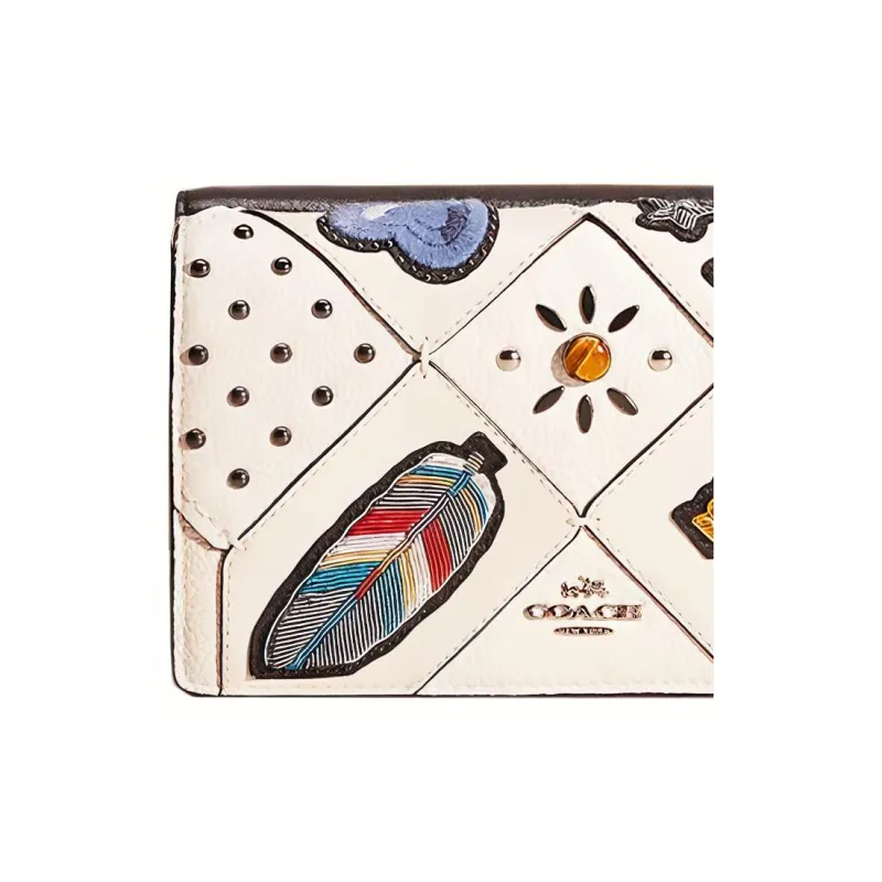 COACH Hayden Calfskin Clutch, Crossbody Bag, Shoulder Bag Trumpets Women's Chalk White-3