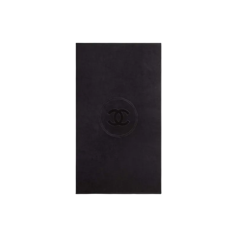 CHANEL Coco Cotton Beach Bag, Handbag, Shoulder Bag Unisex Black-2