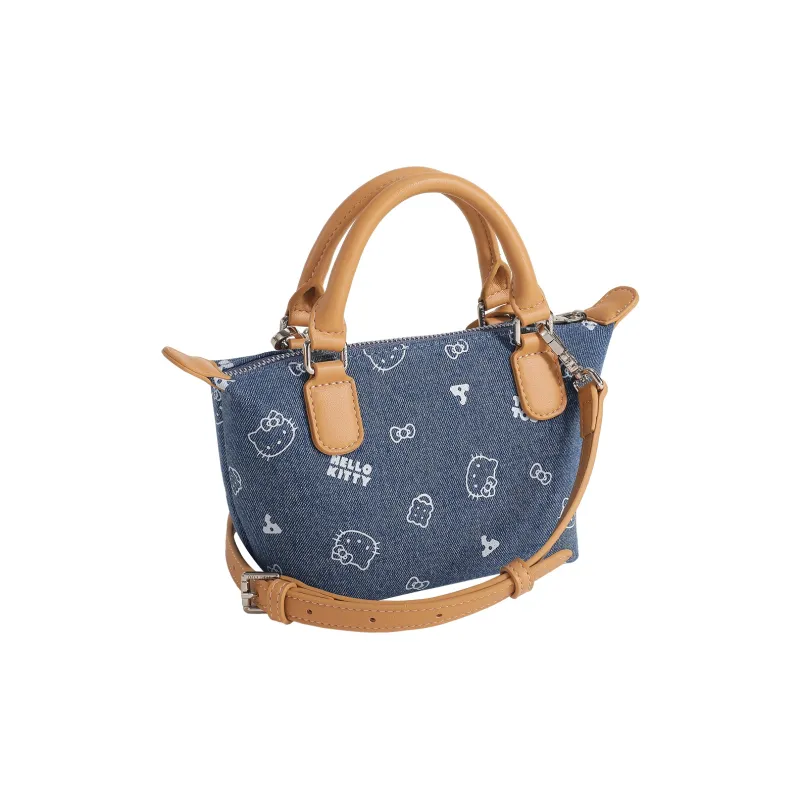 TOUTOU Hello Kitty Collaboration Hello Kitty Fabric Handbag Women's Denim Blue-6
