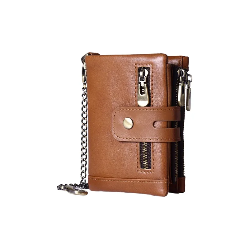 CARTELO Top Grain Cow Leather Coin Purse Multiple Card Slots Wallet Men's Black/Coffee/Brown/Red/Royal Blue/Green-4