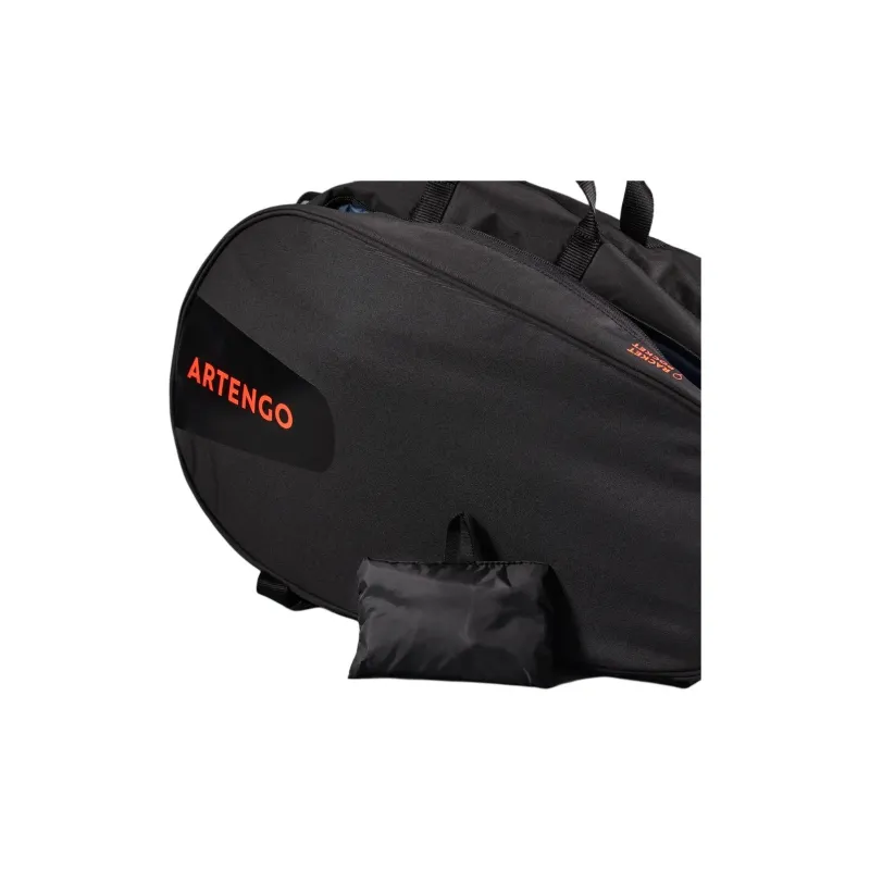 DECATHLON Polyester Tennis Bag Travel Storage Bag Medium Size Unisex Black & Neon Red-2