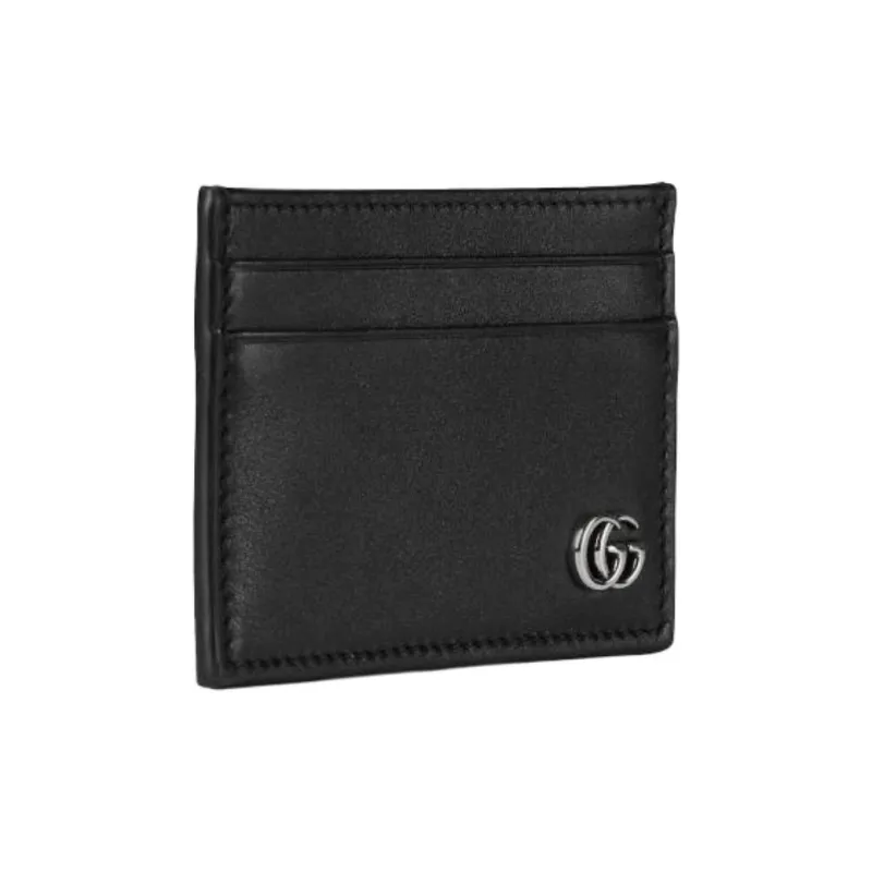 GUCCI GG Marmont Leather Card Holder Regular Men's Black-1