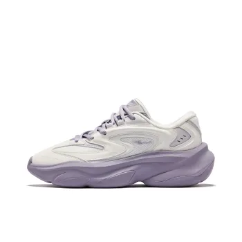Erke Breathable And Resilient Low Top Casual Shoes Women's Microcrystal White Morning Mist Purple