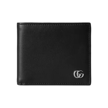 GUCCI GG Marmont Semi Shinny Soft Leather Wallet Men's Black