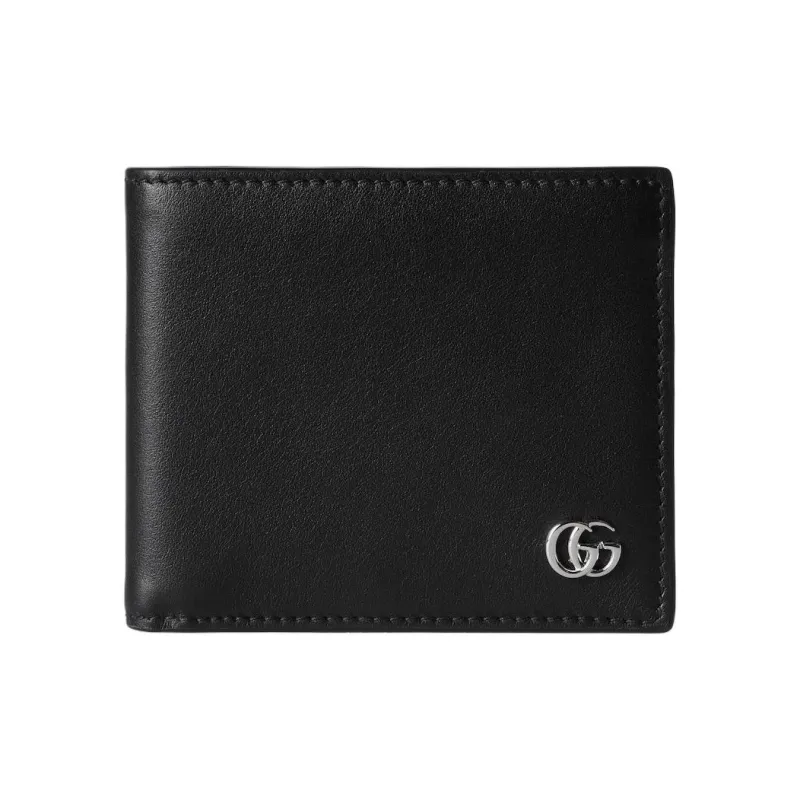 GUCCI GG Marmont Semi Shinny Soft Leather Wallet Men's Black-0