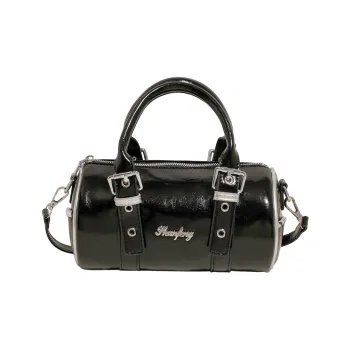 RIVMIND PU Cylinder Bag Handbag Women's Black/White/Yellow/Green