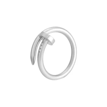 CARTIER 18K White Gold Rings Unisex Silver