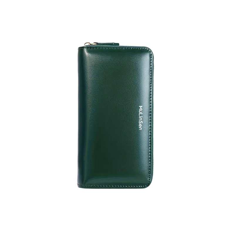Mulinsen Polyester With Cow Leather Wallet Unisex Black/Green-1