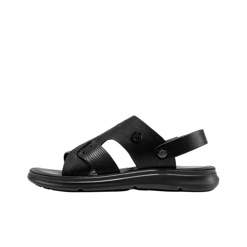 Dance With Wolves Beach Sandals Men's Black-0
