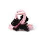 Pink Black Dog Polka Dot Ruffle Claw Clip