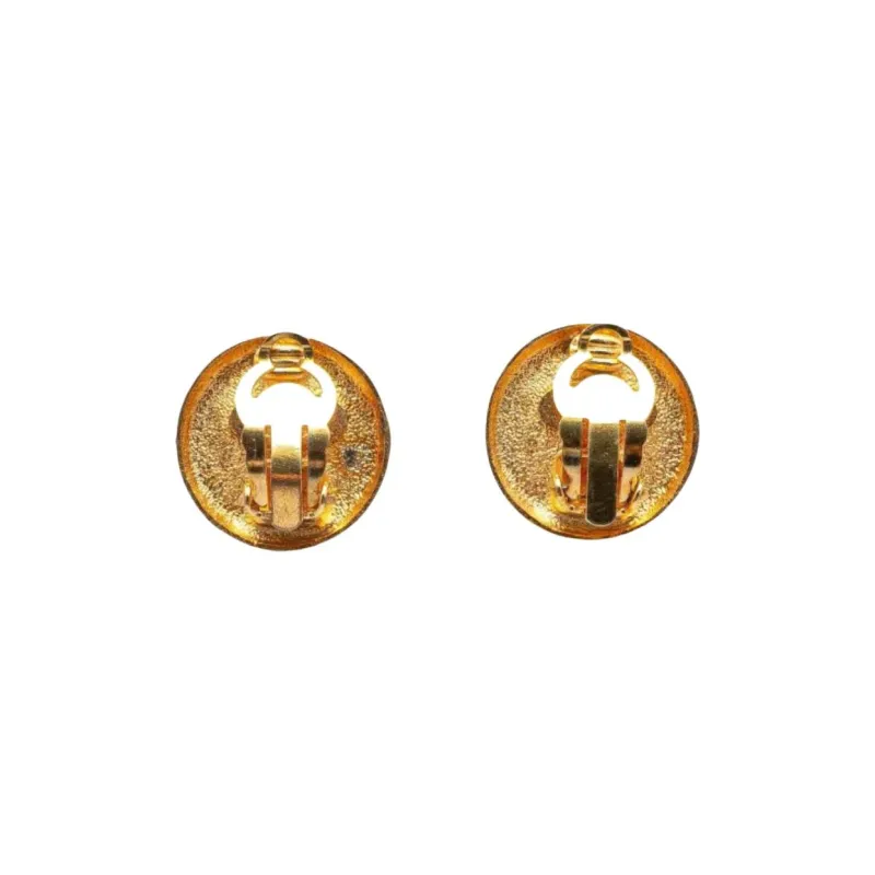 CHANEL 1998 Plated Cc Clip On Earrings Costume Earrings-1