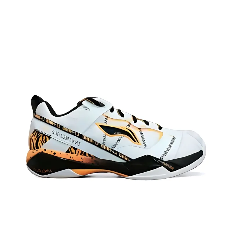 LiNing Cushioning, Slip Resistant, And Abrasion Resistant Low Top Badminton Shoes Men's White-1