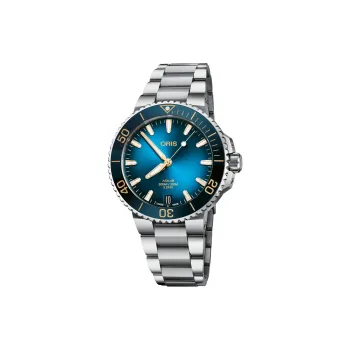 Oris Automatic Mechanical Movement Men's Watches Watch 41.5mm Blue Dial Stainless Steel Case Stainless Steel Watchband