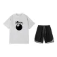 2 Pack (White Heather Gray Top+Black Shorts)
