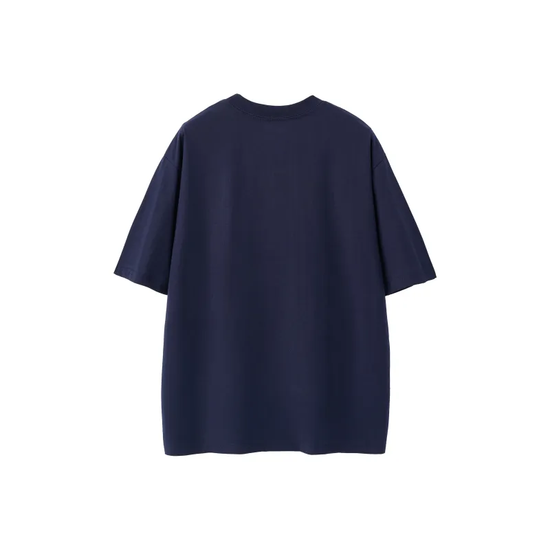 FONDLOOK T-Shirts Unisex Navy Blue-1