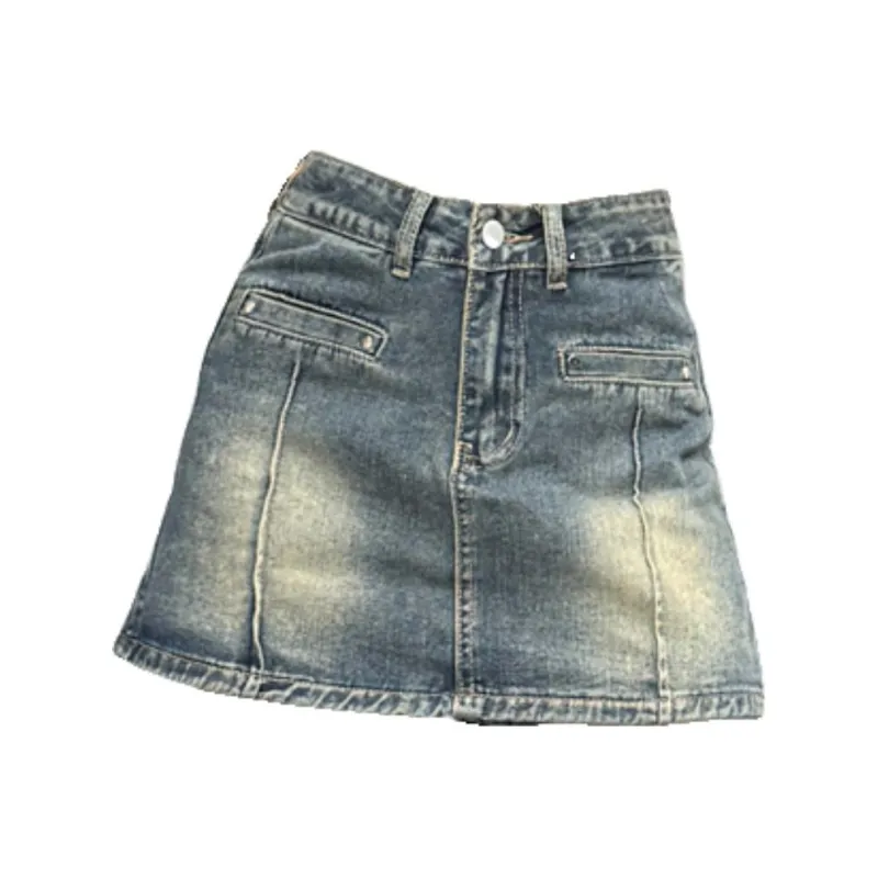 Mm Denim Short Skirts Women's Vintage Blue-0