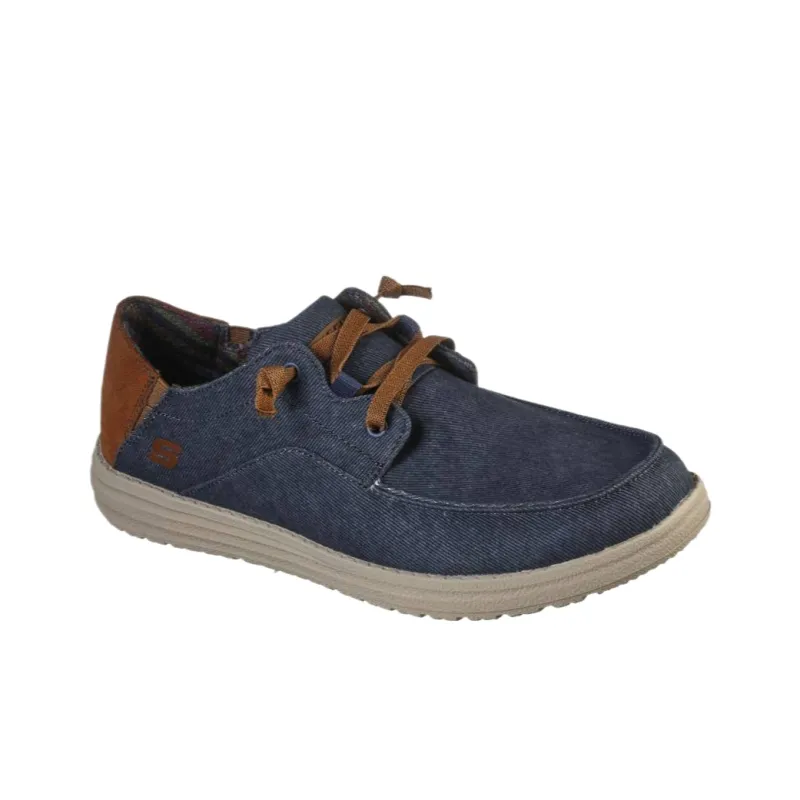 Skechers Melson Planon Anti Slip Wear Resistant Low Top Casual Shoes Men's Marine Blue-2