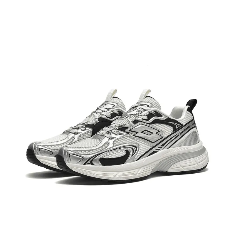 LOTTO Coverage Rebound Abrasion Resistant Breathable Slip Resistant Low Top Casual Shoes Men's Silver Gray-1