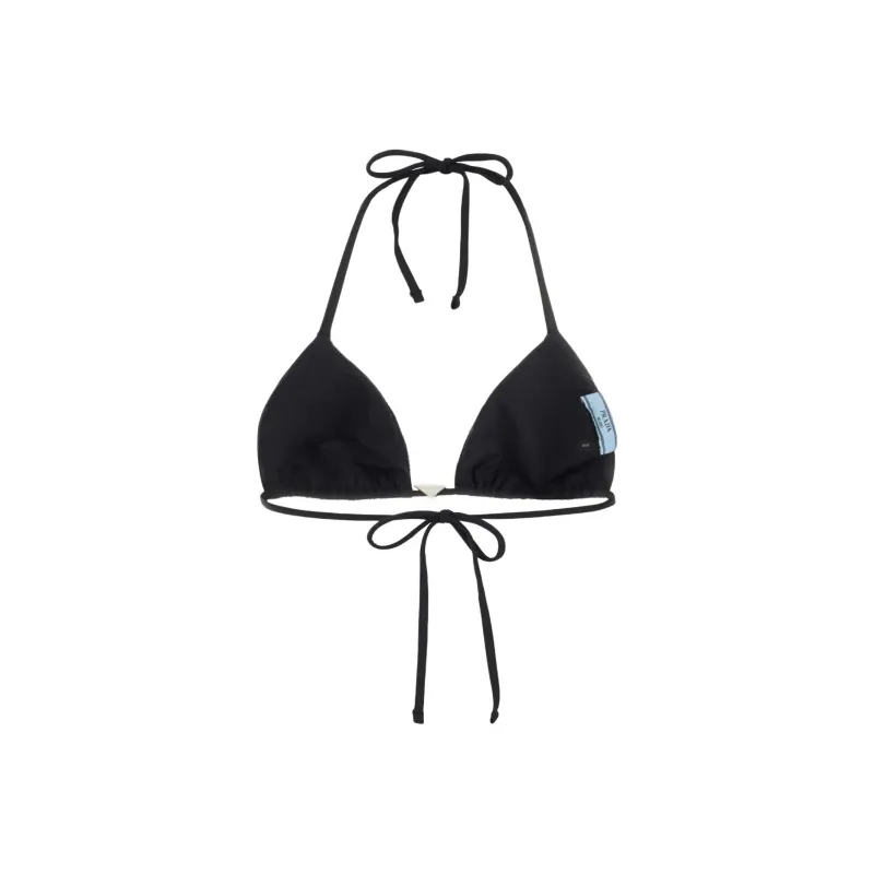 PRADA Logo plaque Rhinestone embellished Bikini Top-1