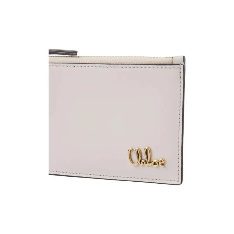 Chloe ICONIC Grain Buffalo Leather Wallet Trumpets Women's Flesh Pink-4