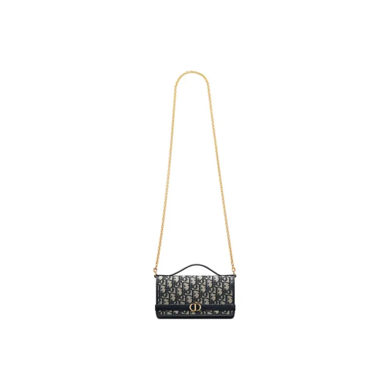 DIOR 30 Montaigne Cigale Calfskin One Shoulder Handbag Women's Blue-3