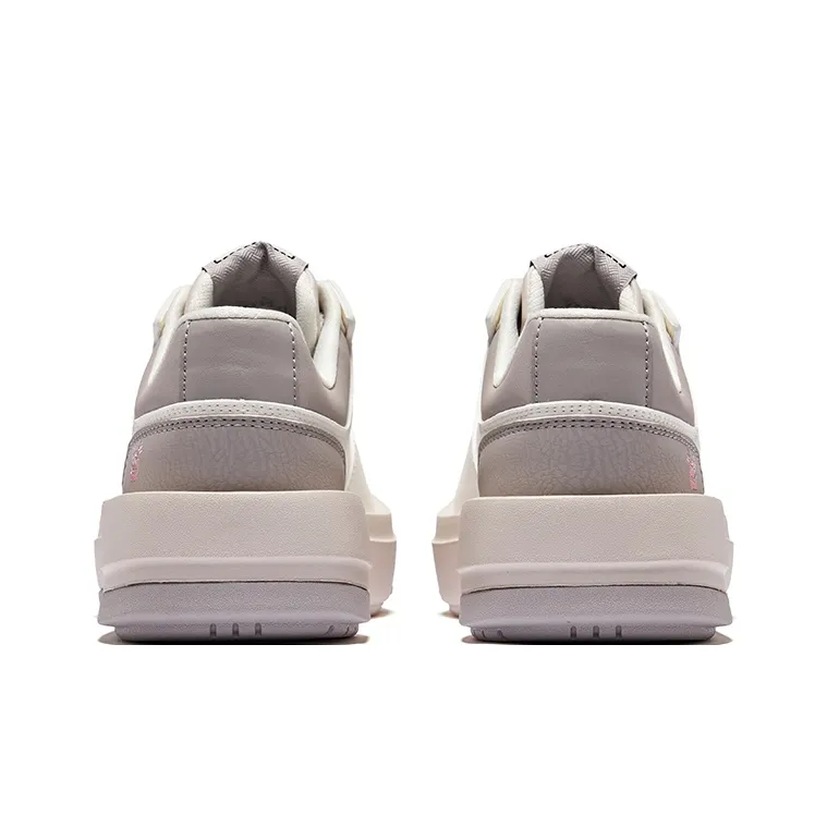 Erke Abrasion Resistant Height Increasing Low Top Skateboard Shoes Women's Microcrystal White Sand Ochre-3