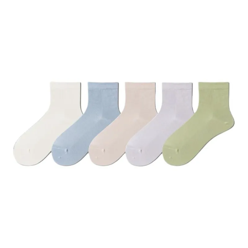 MIANWUQI Mid Calf Socks Unisex 5 Pack-18