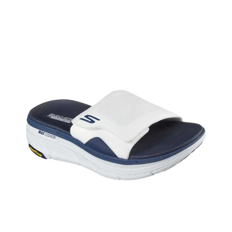 Skechers Max Cushioning Premier 2.0 Rubber Sole Slip Resistant Slide Slippers Men's White Blue-2