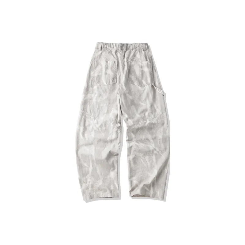 LANGWEIZHE Patchwork Design Premium Parachute Logging Pants Versatile Loose Fit Distressed Pants Unisex-1