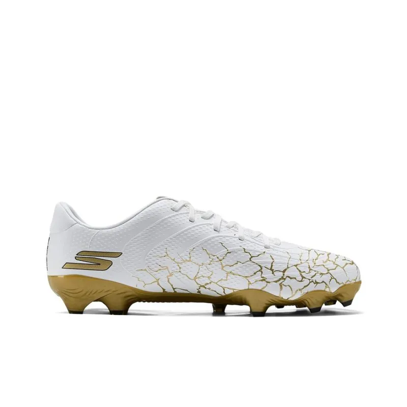 Skechers Artificial Ground Anti Slip Wear Resistant Soccer Shoes Men's White Gold-1
