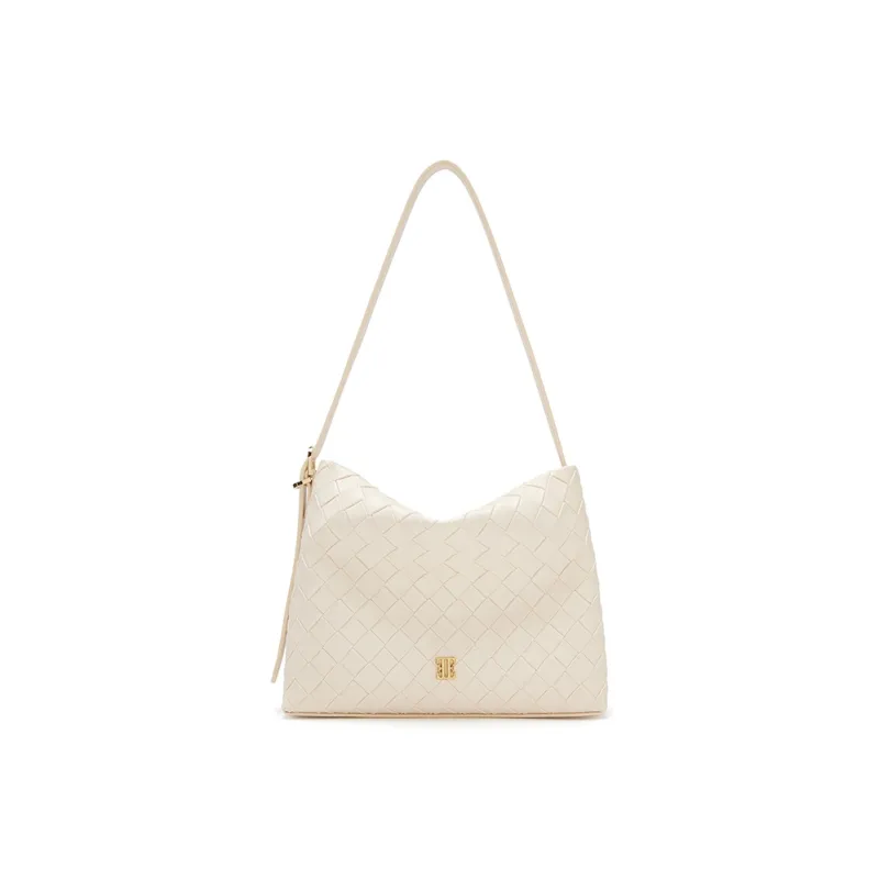 ELLE Synthetic Leather Shoulder Bag Regular Women's White/Black-0