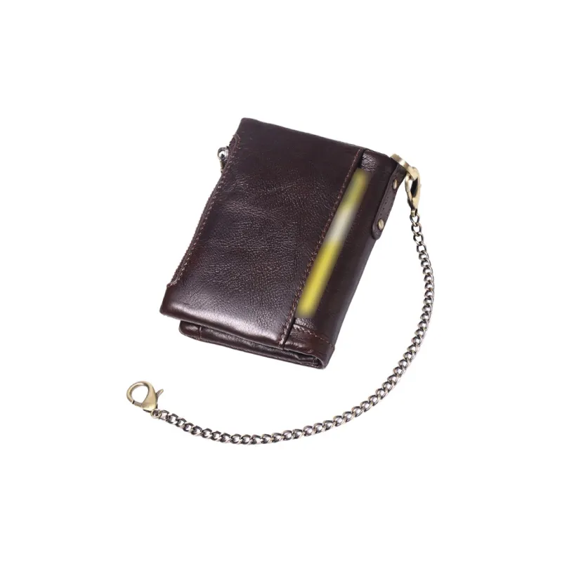 CARTELO Top Grain Cow Leather Coin Purse Multiple Card Slots Wallet Men's Black/Coffee/Brown/Red/Royal Blue/Green-2