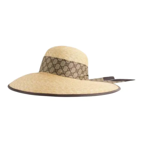 GUCCI Paper, Polyester, Cotton, Lambskin, Viscose Hats & Caps Women's Beige