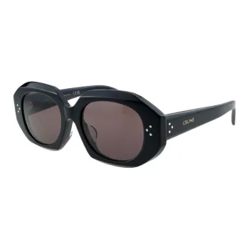 CELINE Plate Frame Irregular Shape Sunglasses Women's Black
