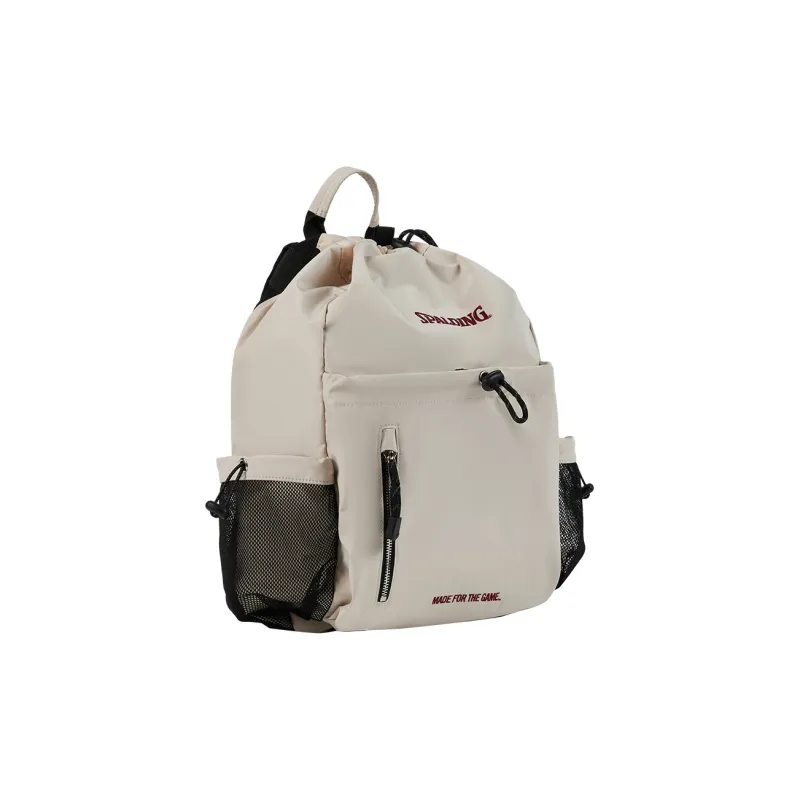 SPALDING Polyester Backpack Regular Unisex Ivory White-1