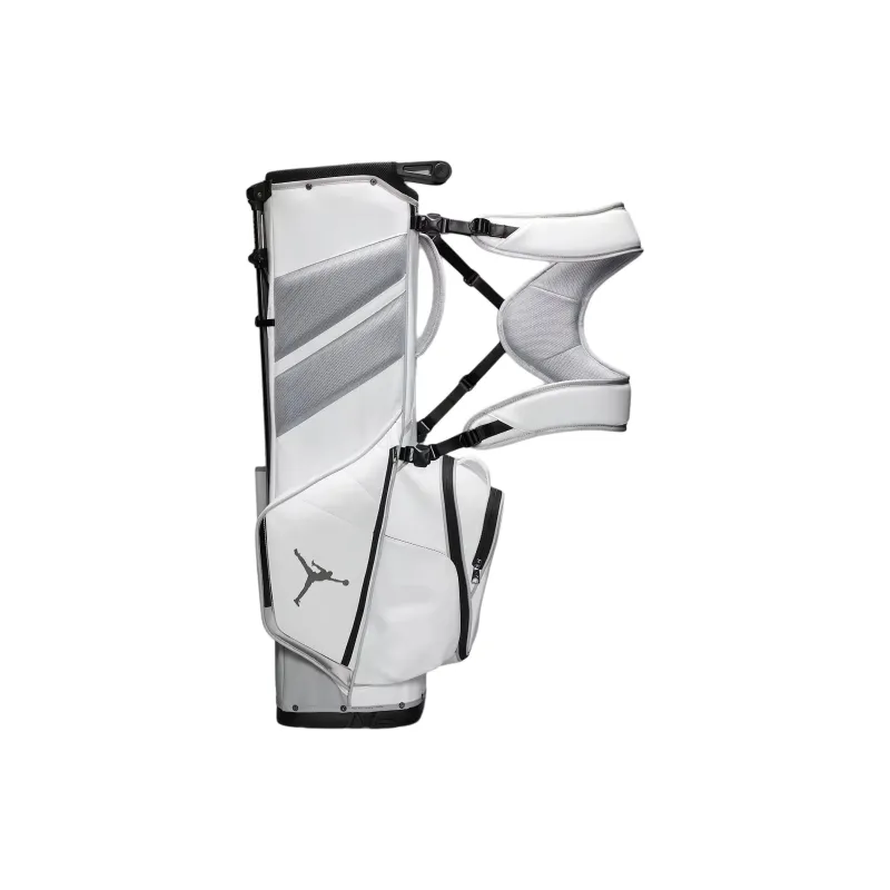 Jordan Fade Away Synthetic Leather Golf Bag For Travel Storage Bag Men's White & Wolf Gray & Metal Silver-2